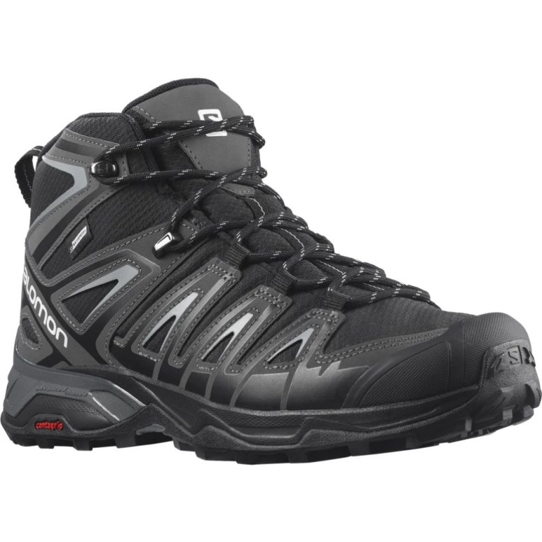 Botas Caminhada Salomon X Ultra Pioneer Mid CSWP Masculino Pretas | PT Q32754